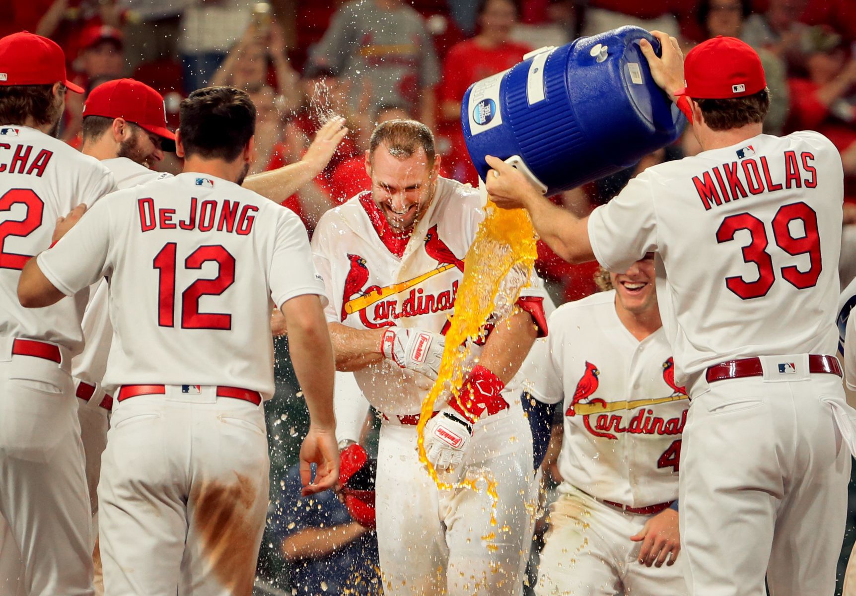 St. Louis Cardinals take on the Miami Marlins at Busch